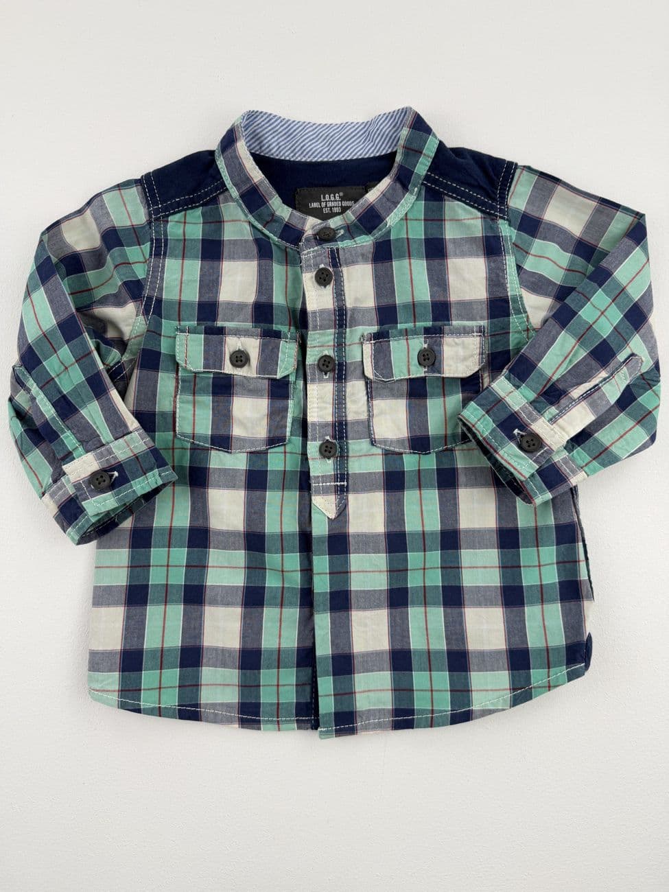 Chemise à carreaux colorés – H&M – 68 cm (6 mois)
