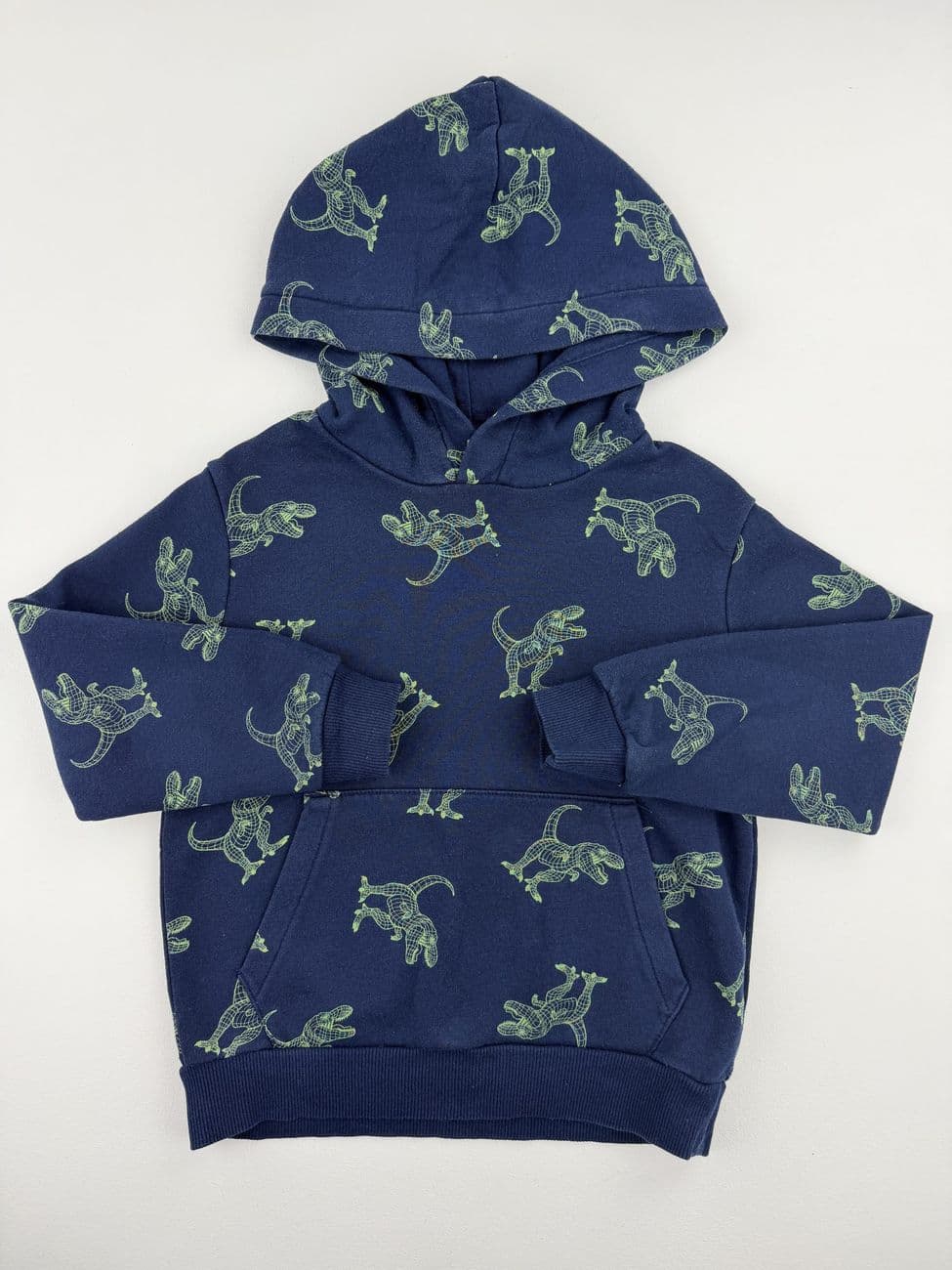 Marineblauer Kapuzenpullover mit Dinosaurier-Print – H&M – 5/6 Jahre (110/116 cm)