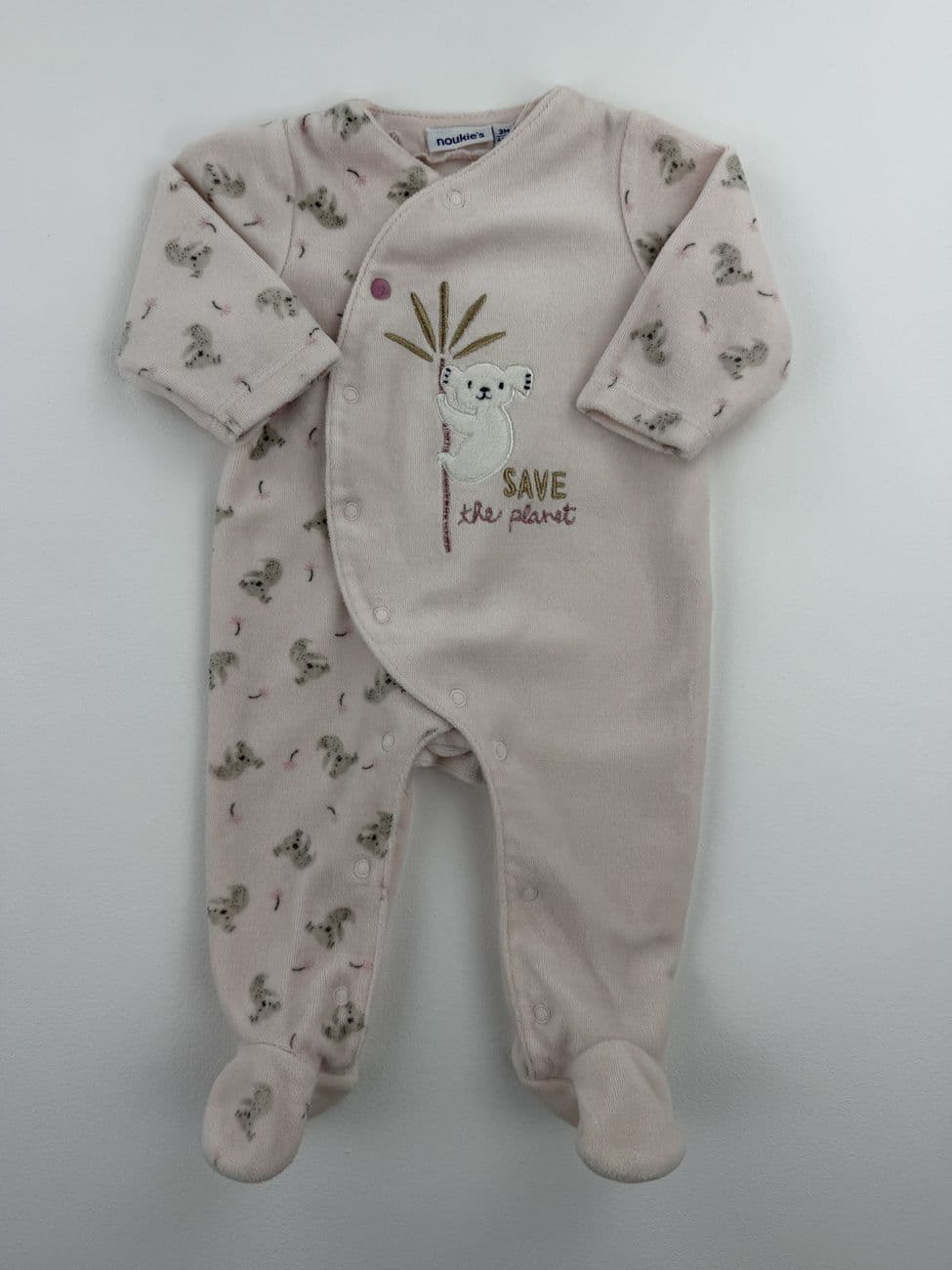 Pyjama velours rose – Noukie’s – 3 mois (62 cm)