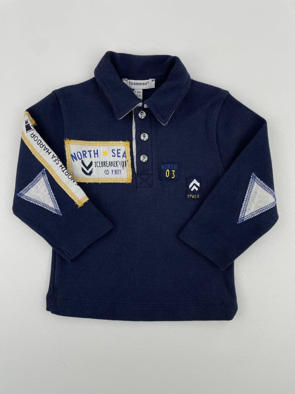 Feinfleece-Poloshirt – 3 Äpfel – 3/6 Monate (68 cm)