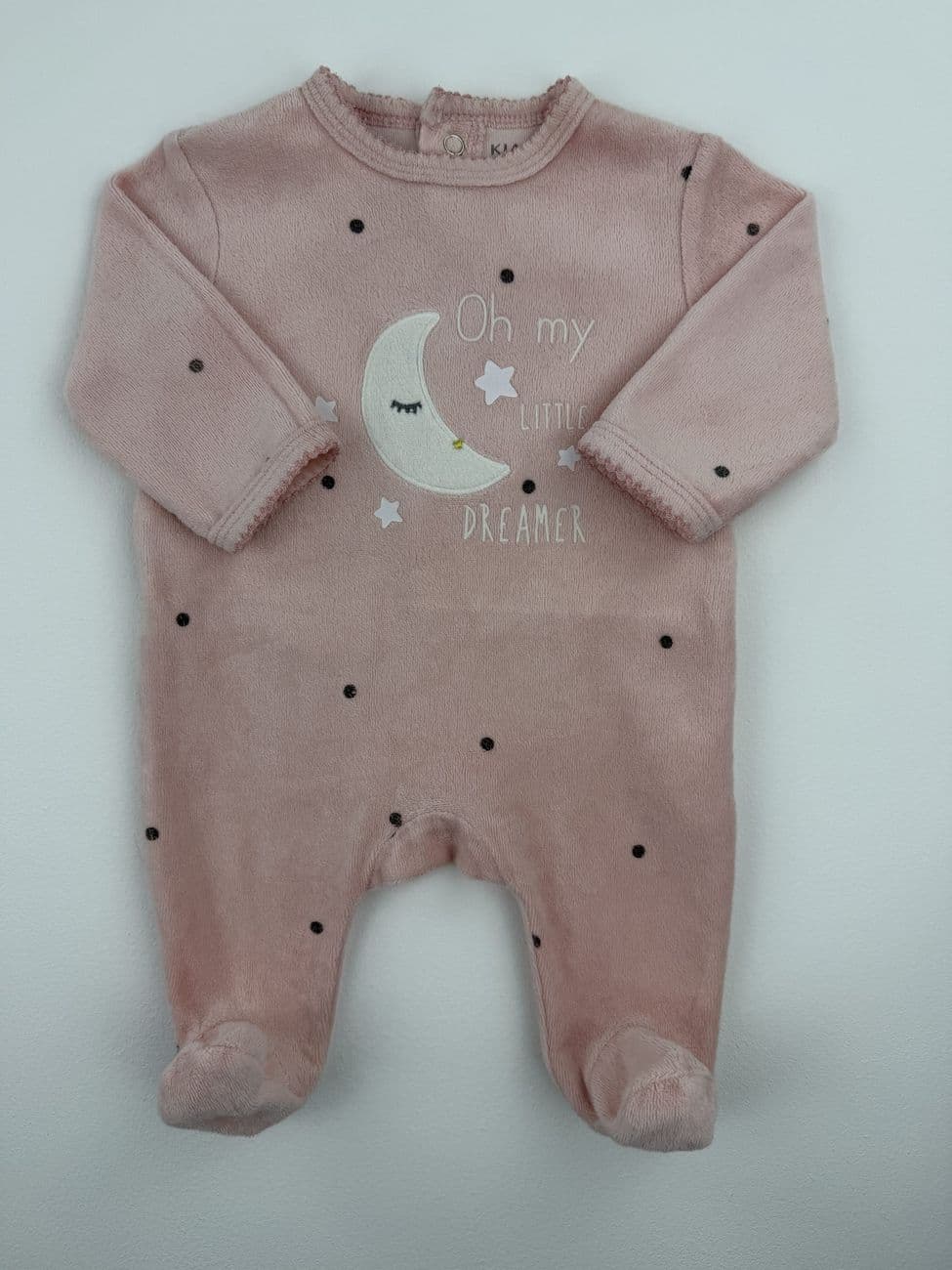 Rosa Samtpyjama – Kiabi – 1 Monat (52/55 cm)
