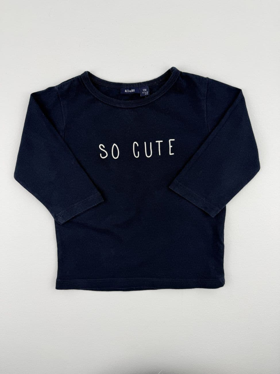 Tee-shirt manches longues “So Cute” – Kiabi – 12 mois (73–76 cm)