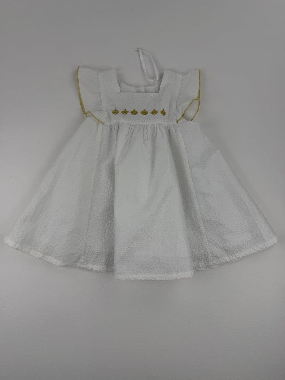 White textured dress – Mes Petits Cailloux – 3 months (59 cm)