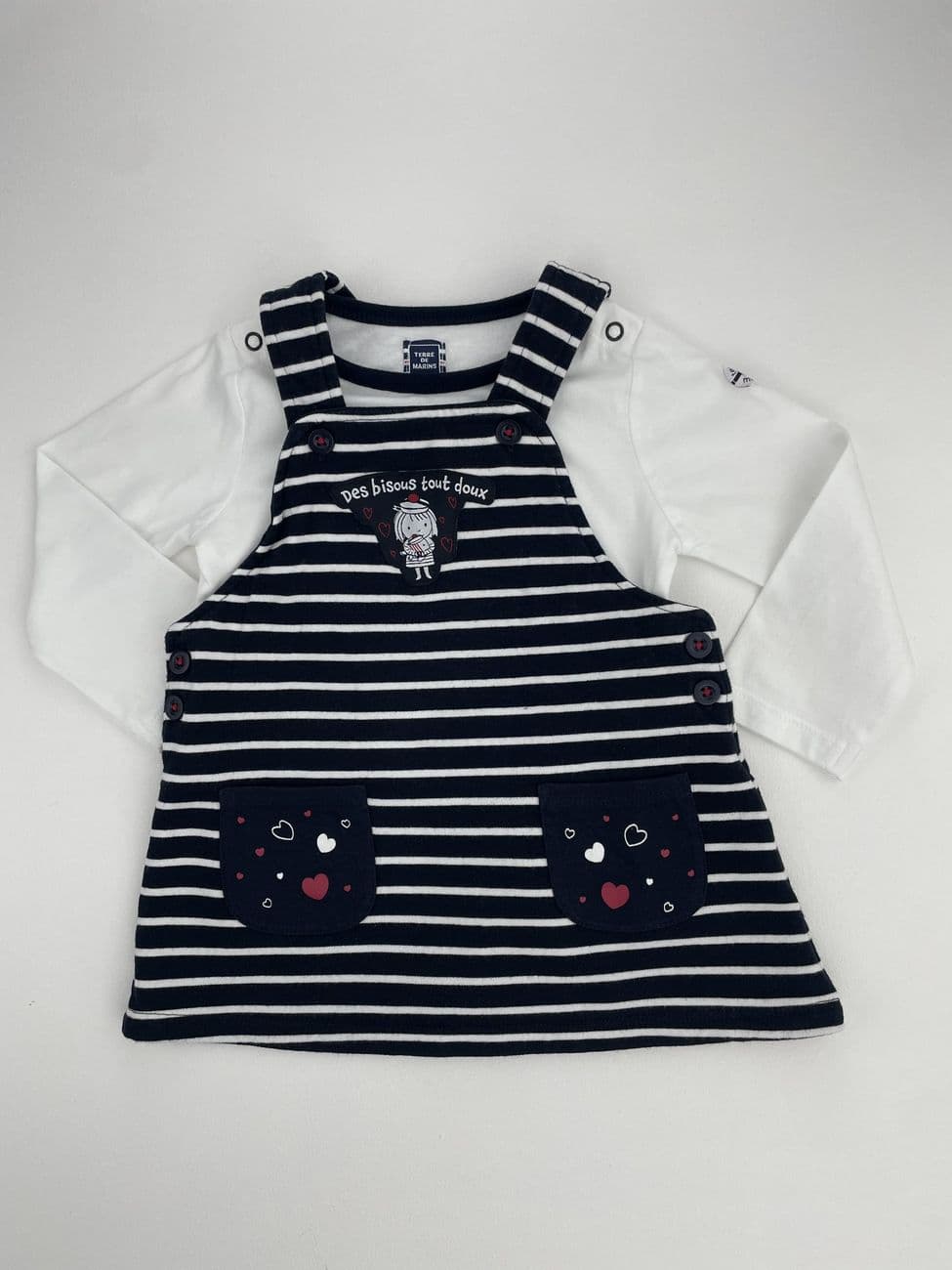 Set aus Kleid und Langarm-T-Shirt – Terre de Marins – 12 Monate (74 cm)