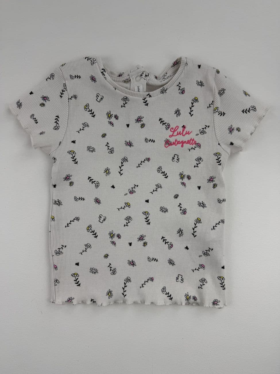Tee-shirt côtelé fleuri – Lulu Castagnette – 24 mois