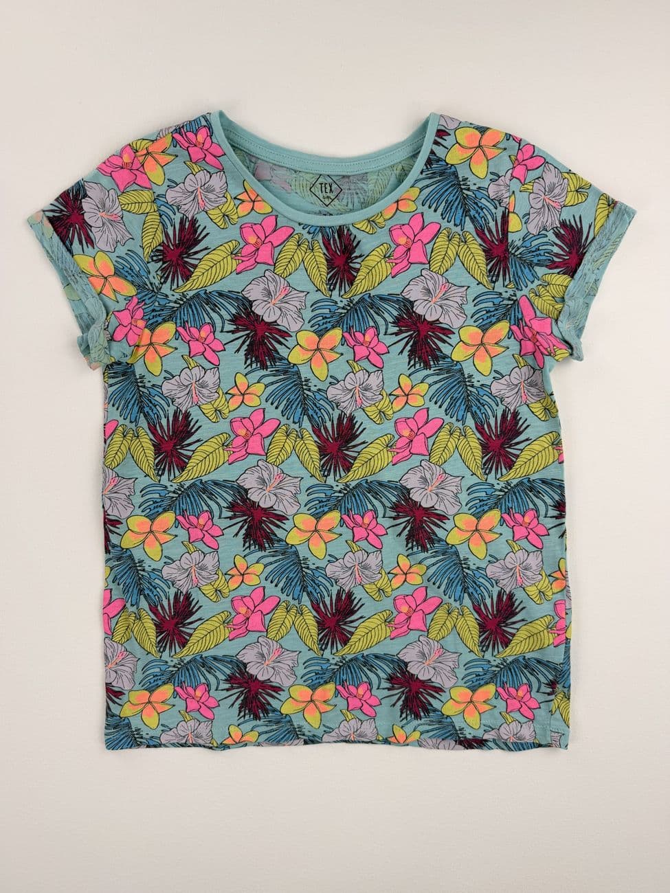 T-Shirt mit tropischem Blumendruck – TEX – 7/8 Jahre