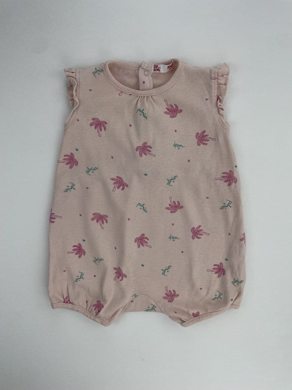 Pink palm print romper – DPAM – 3 months (60 cm)