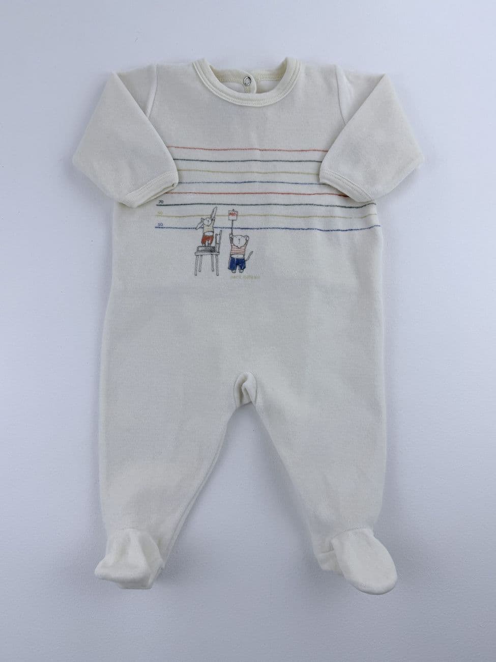 Pyjama en velours – Petit Bateau – 3 mois (60 cm)