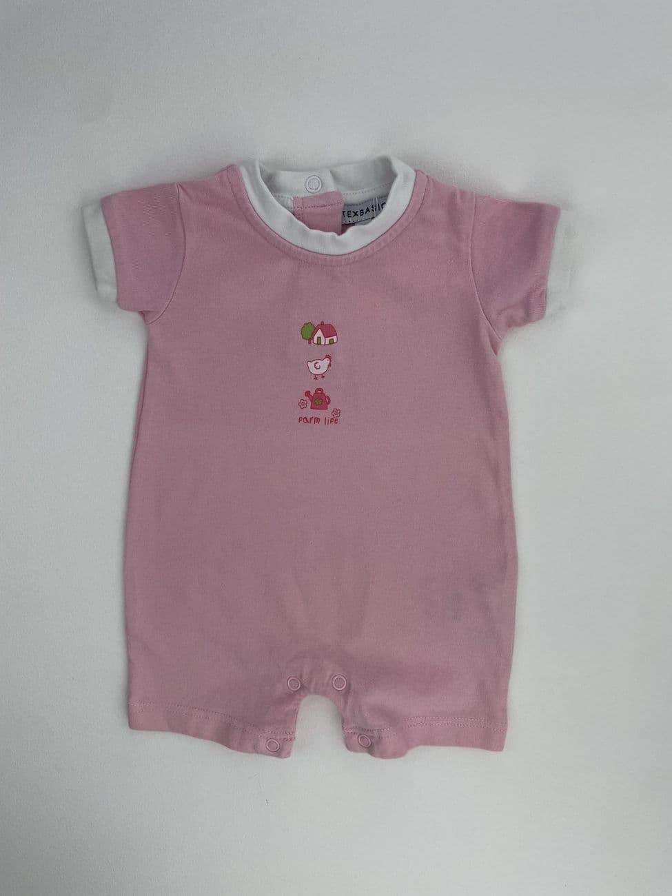 Combinaison rose à manches courtes - Texbasic – Naissance