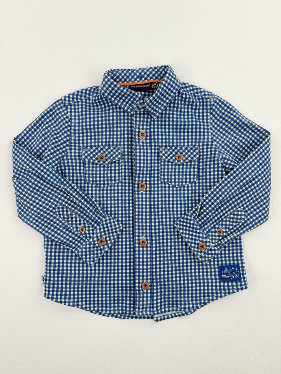 Camisa de cuadros azul y verde – Sargento Mayor – 2 años (92 cm)