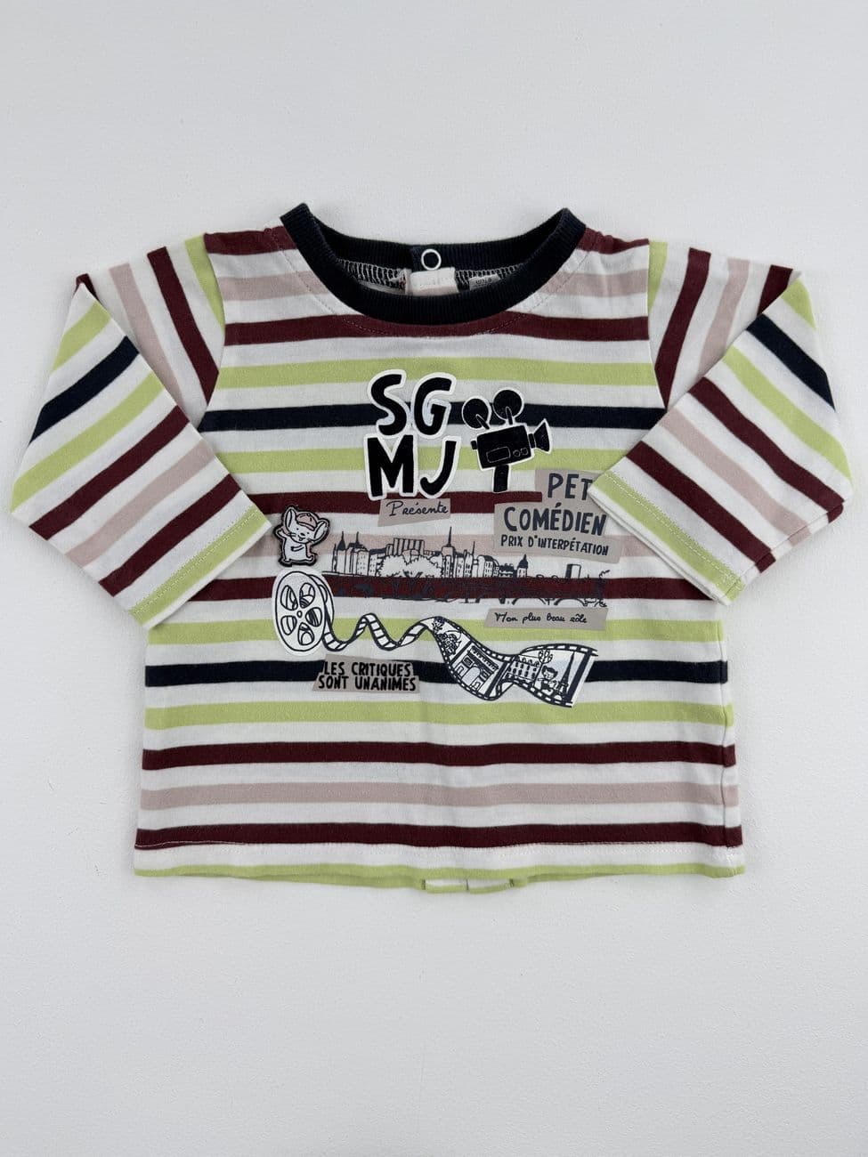Gestreiftes Langarm-T-Shirt – Sergent Major – 6 Monate (67 cm)