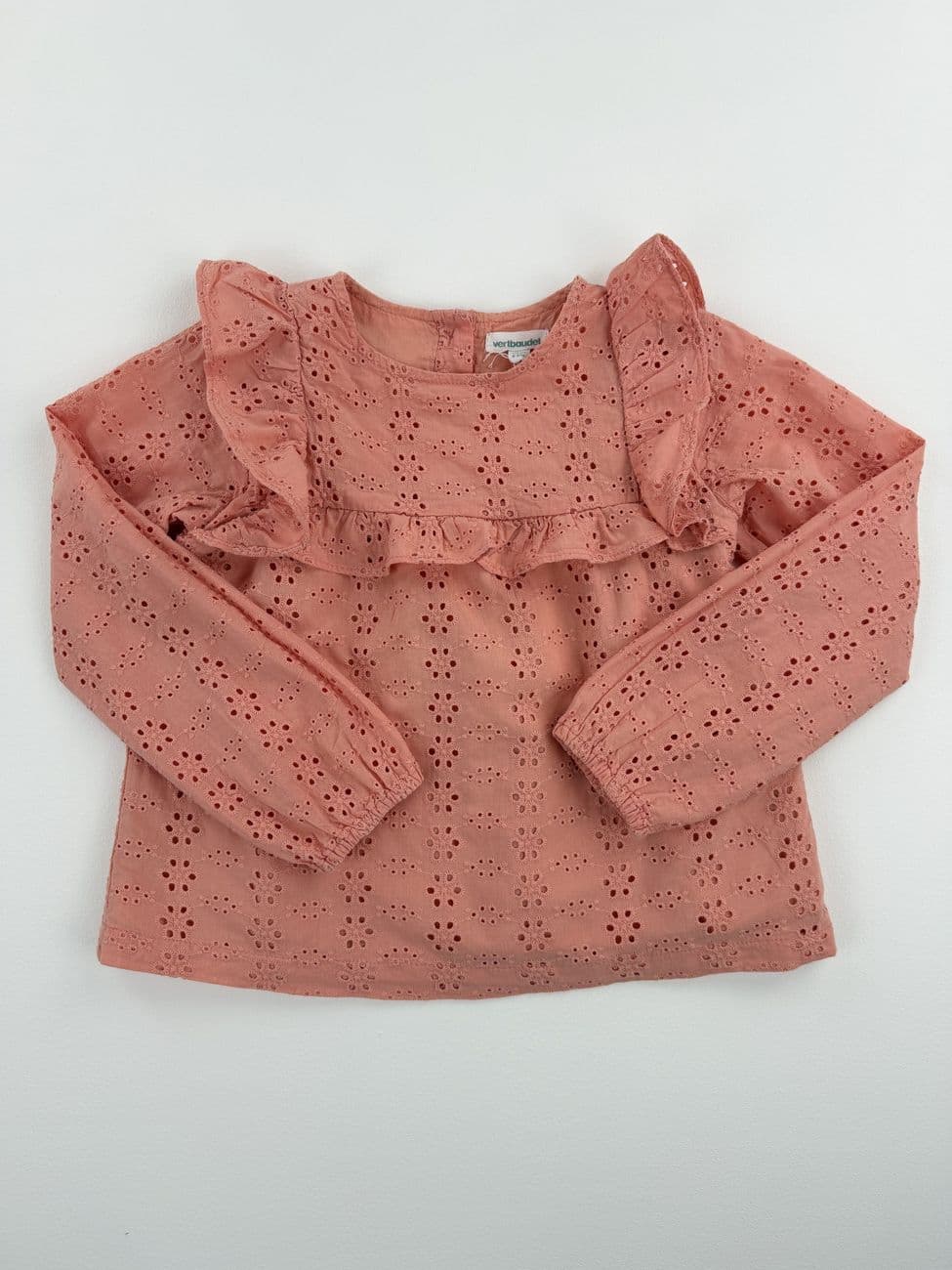 Blusa bordada inglesa forrada – Vertbaudet – 6 años (116 cm)
