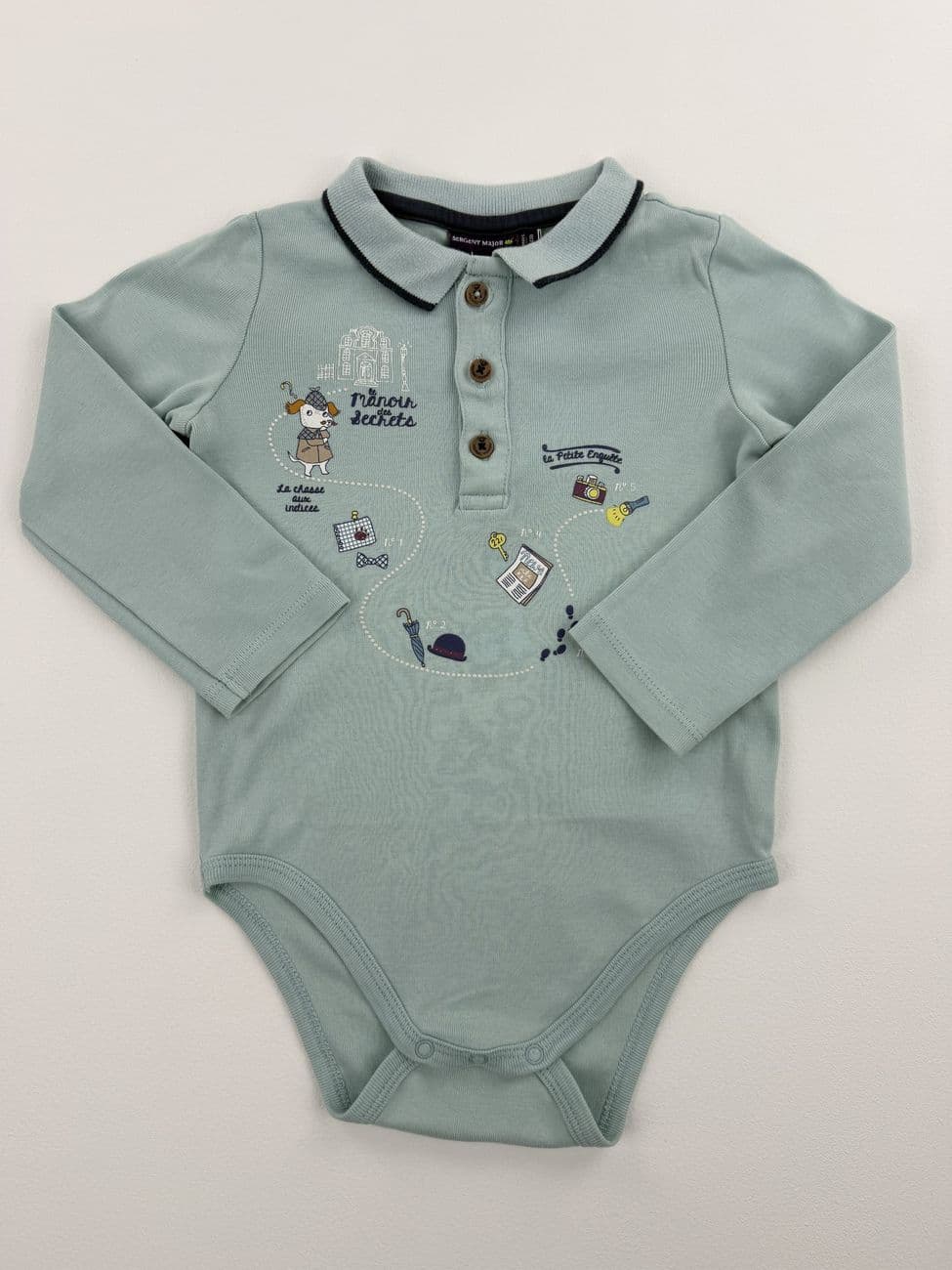 Body polo de manga larga – Sargento Mayor – 24 meses (86 cm)
