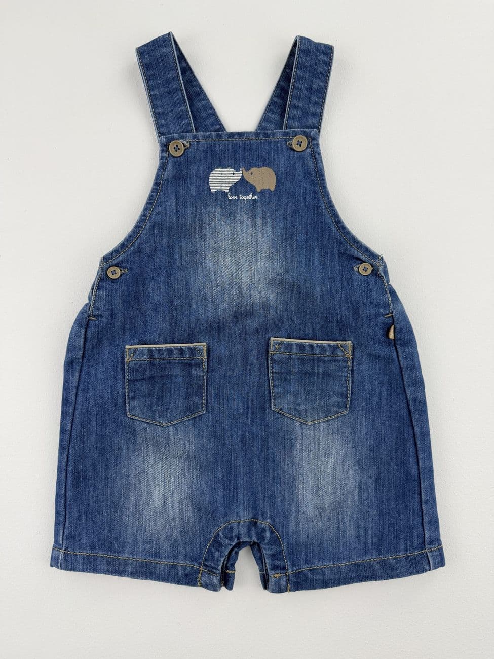 Salopette short en jean – Obaïbi – 12 mois (74 cm)