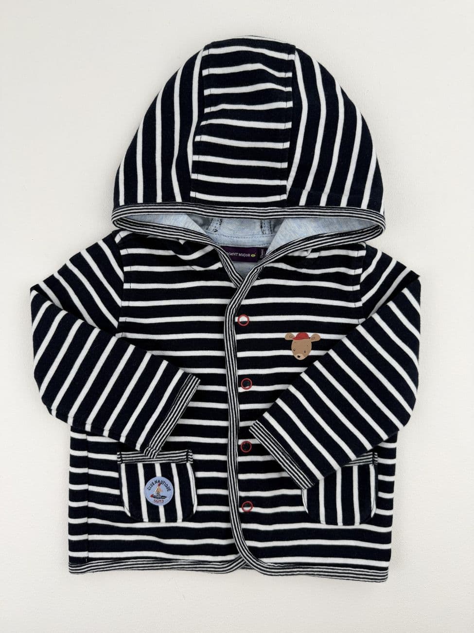 Gilet à capuche rayé – Sergent Major – 12 mois (74 cm)