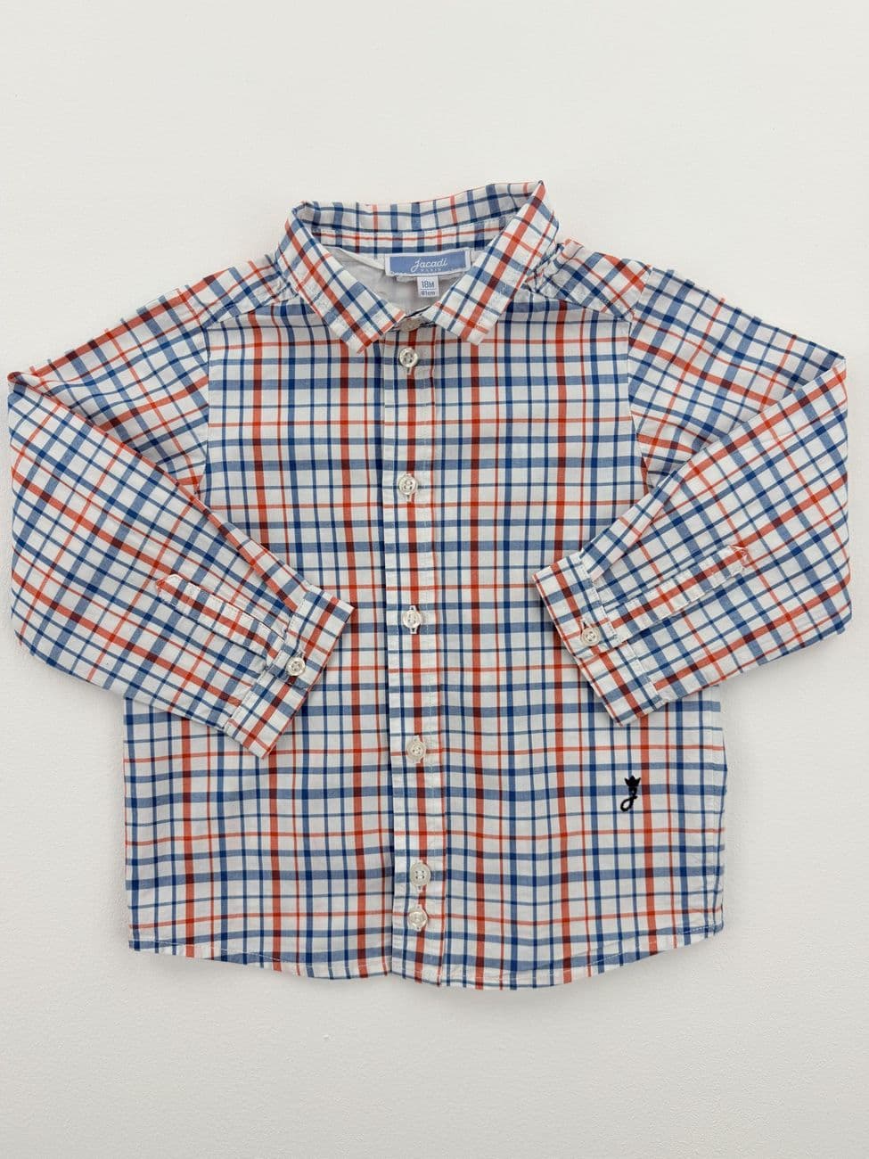 Camisa cuadros rojos y azules – Jacadi – 18 meses (81 cm)
