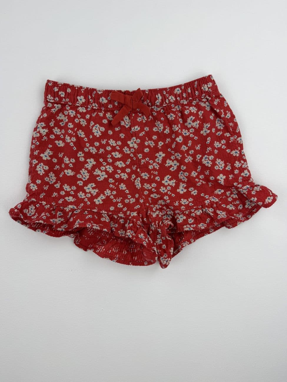 Shorts rojos de flores - H&M - 92 cm (2 años)