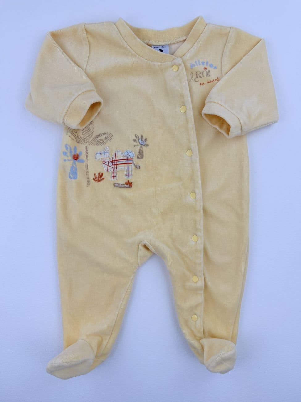 Yellow velvet pajamas – Absorba – 6 months (67 cm)