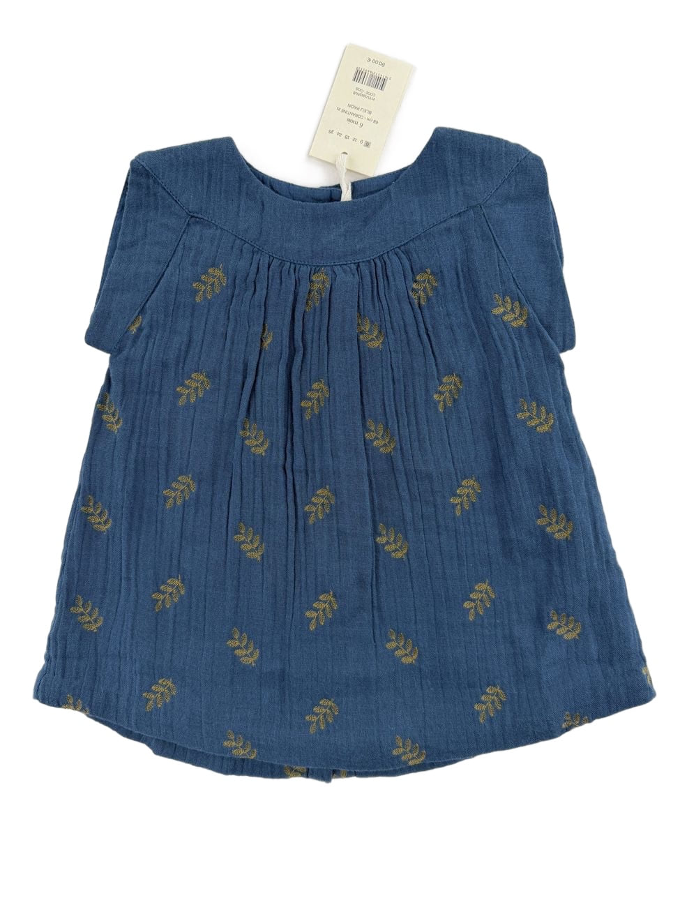 NEUES Kleid, gefüttert mit bestickter Baumwollgaze – Natalys – 6 Monate (68 cm)