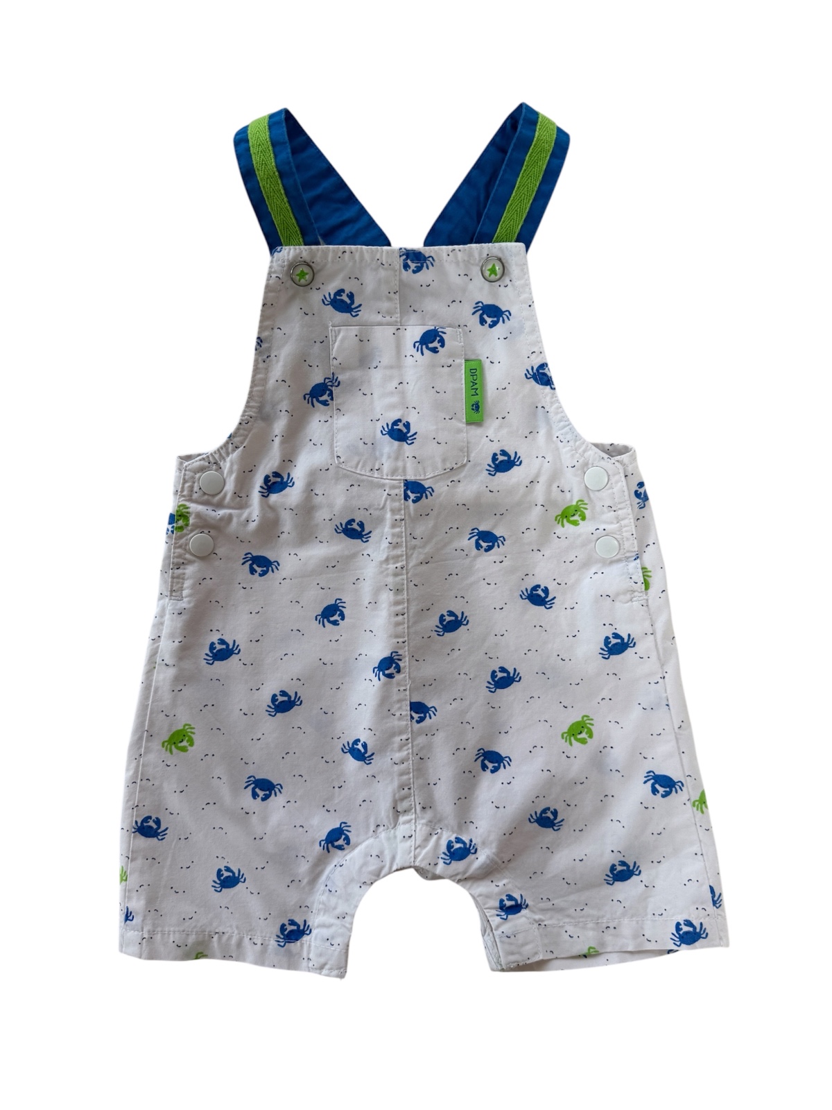 Kurzer Overall mit Krabbenmuster – DPAM – 6 Monate (67 cm)