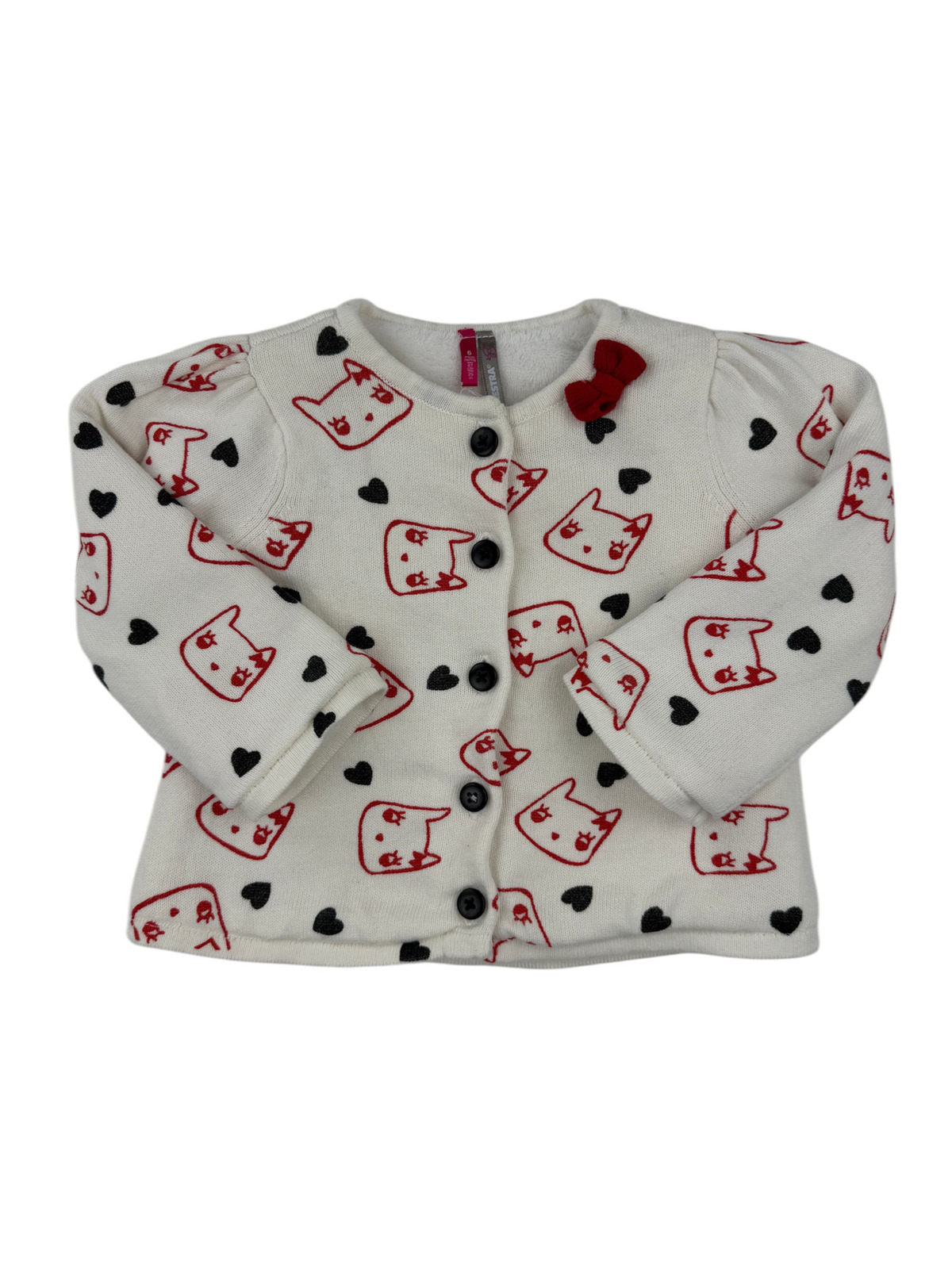 Gilet chaud motifs chats et cœurs - Orchestra - 6 mois (67 cm)