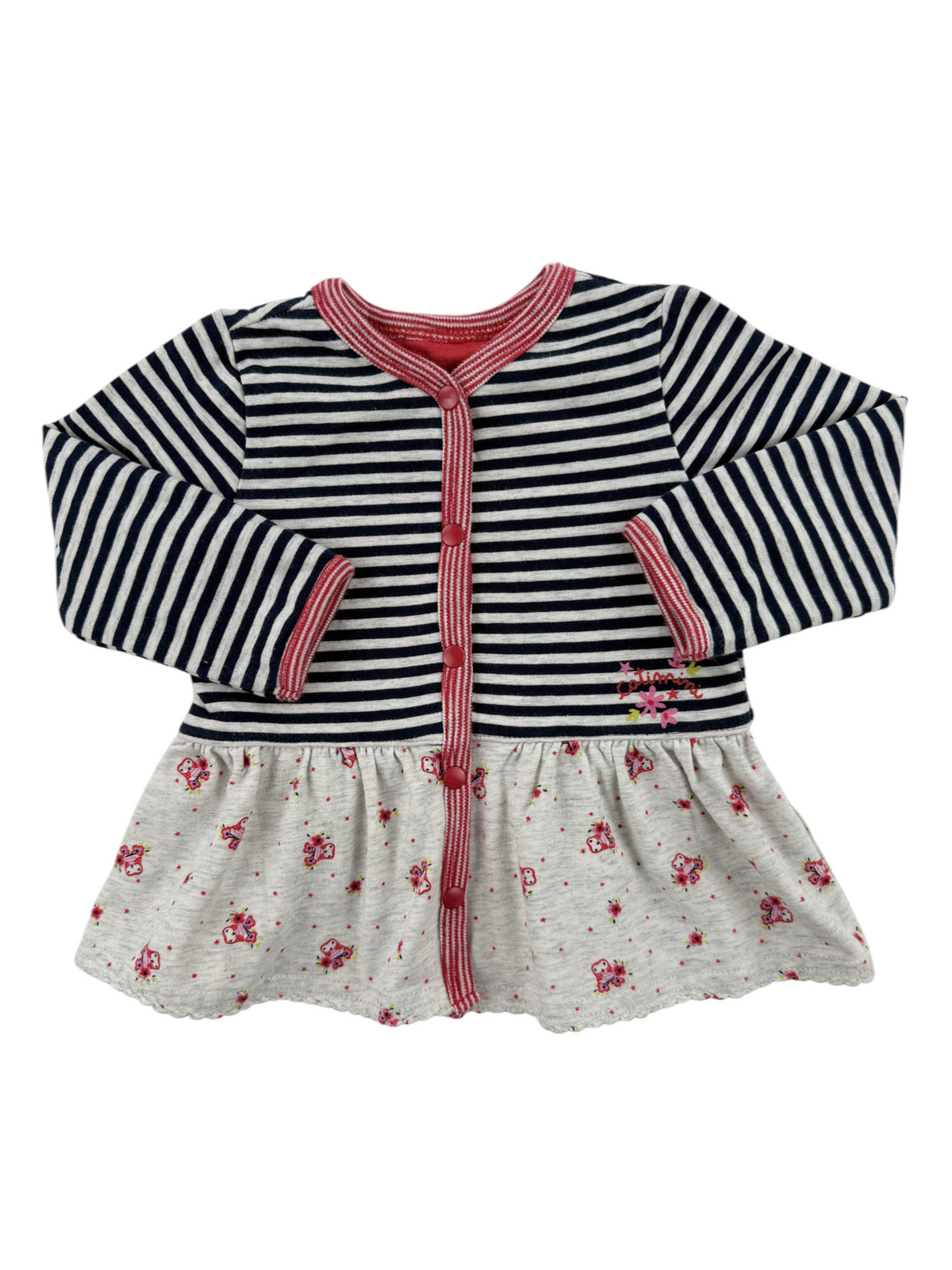 Robe tunique rayée et fleurie - Catimini - 6 mois (68 cm)
