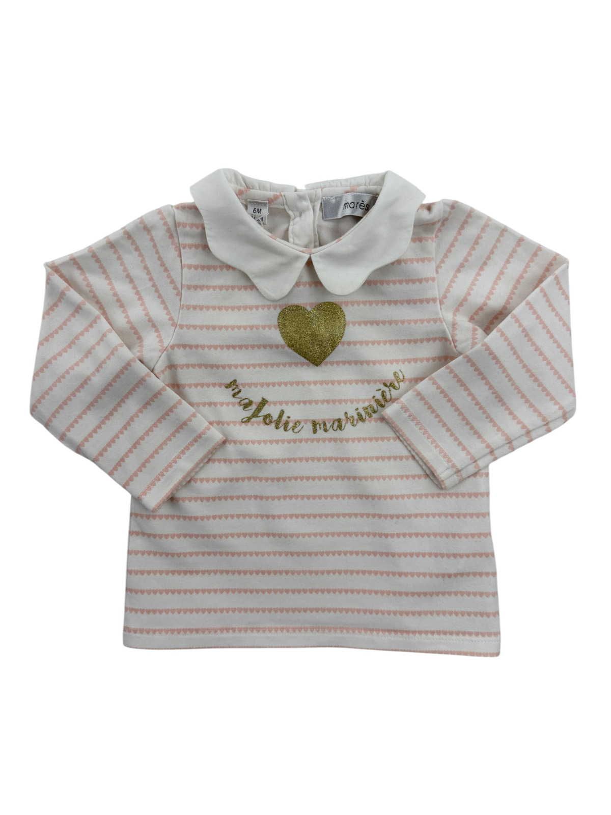 Tee-shirt manches longues à col – Marèse – 6 mois (67 cm)