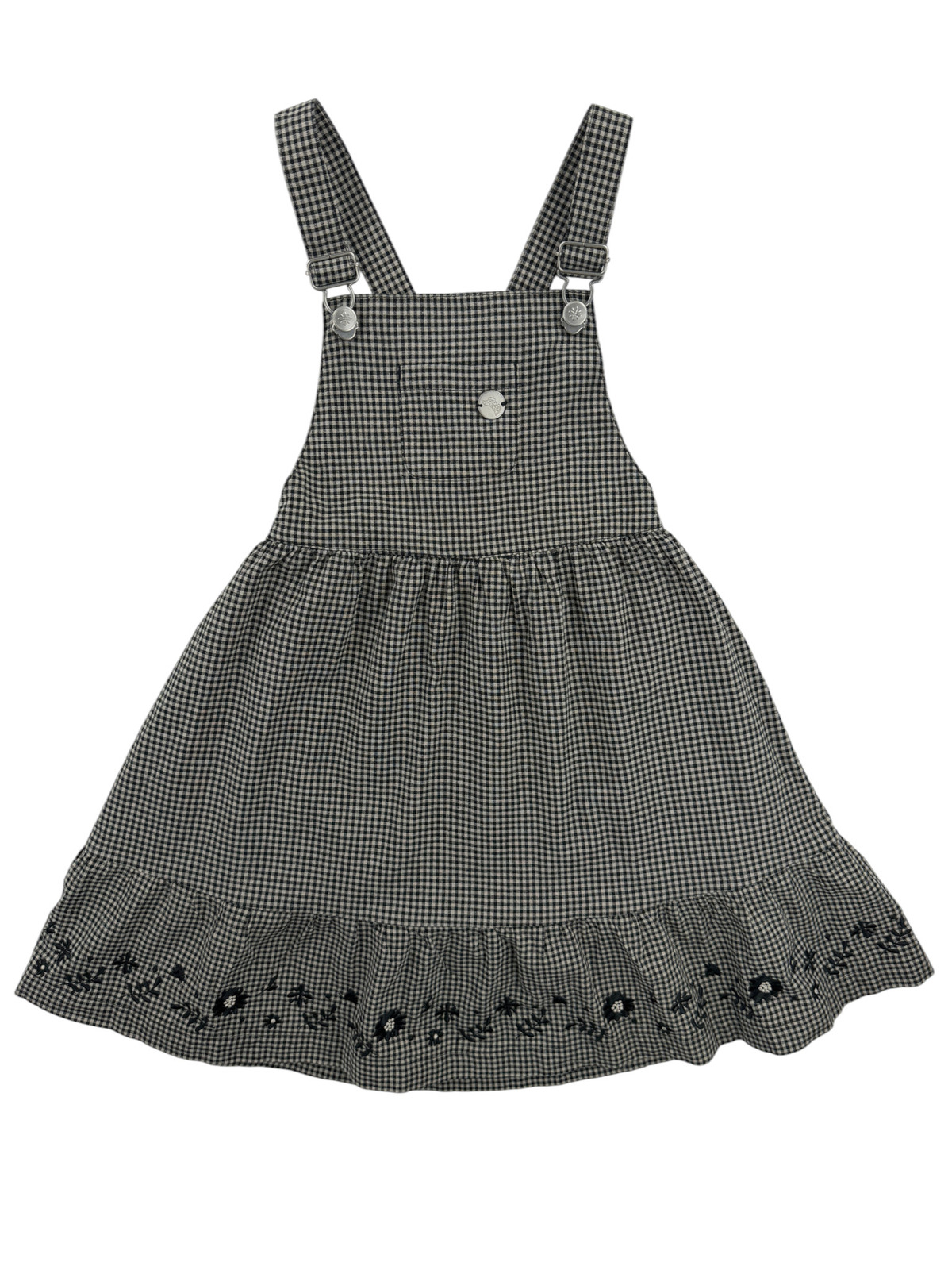Robe salopette vichy brodée - Sergent Major - 6 ans (116 cm)