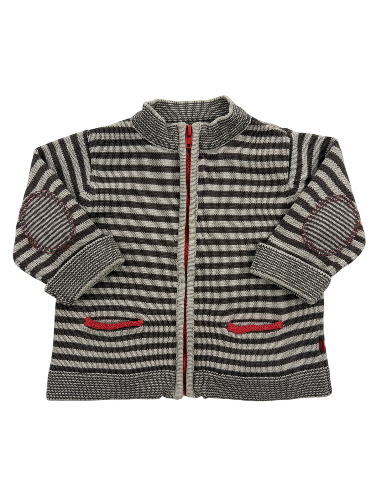 Gilet zippé rayé – Natalys – 6 mois