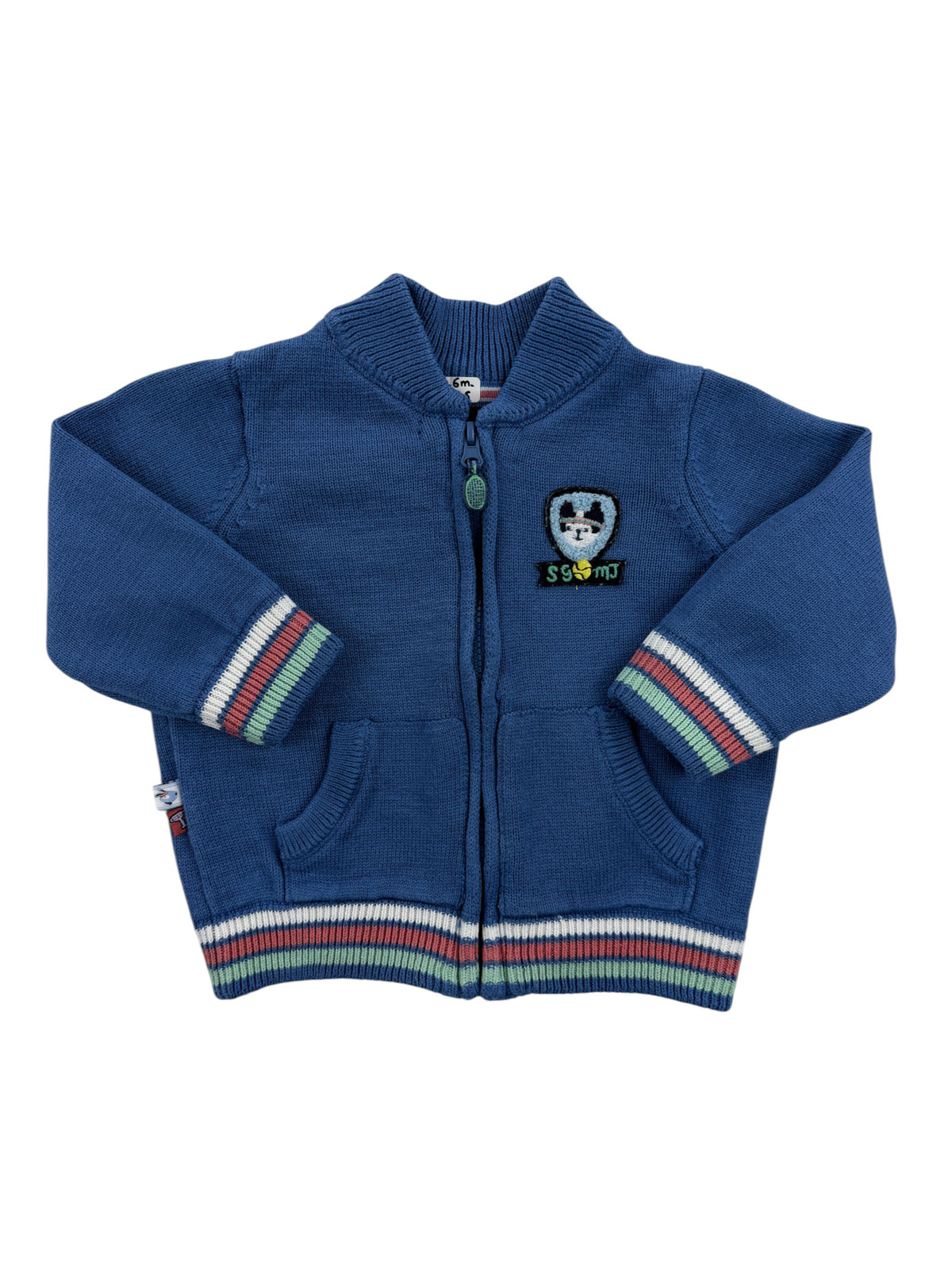 Gilet zippé bleu – Sergent Major – 6 mois (68 cm)