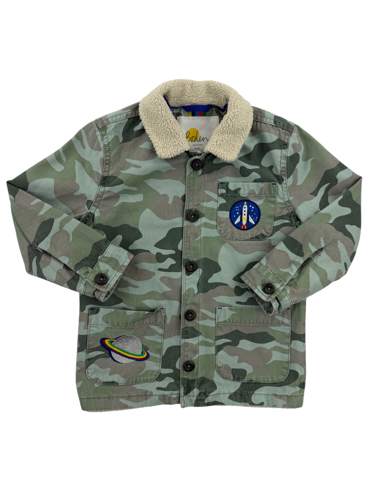 Veste militaire doublée, espace & fusée – BODEN – 5/6 ans (116 cm)