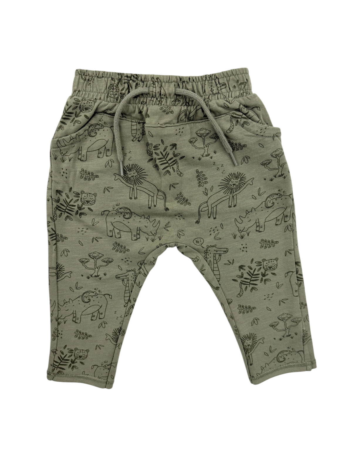 Pantalon vert à motifs animaux de la savane – Vertbaudet – 6 mois (67 cm)