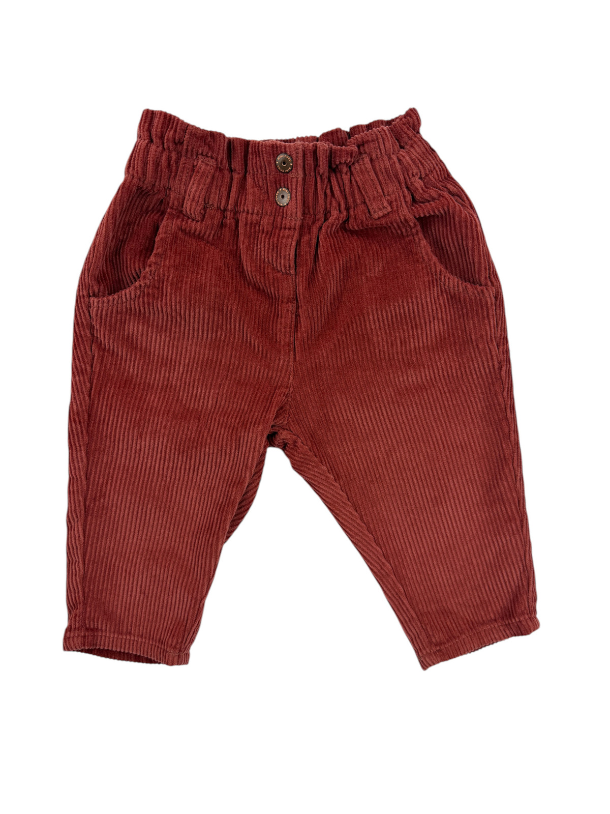 Pantalon en velours côtelé terracotta – Kiabi – 6 mois (67 cm)