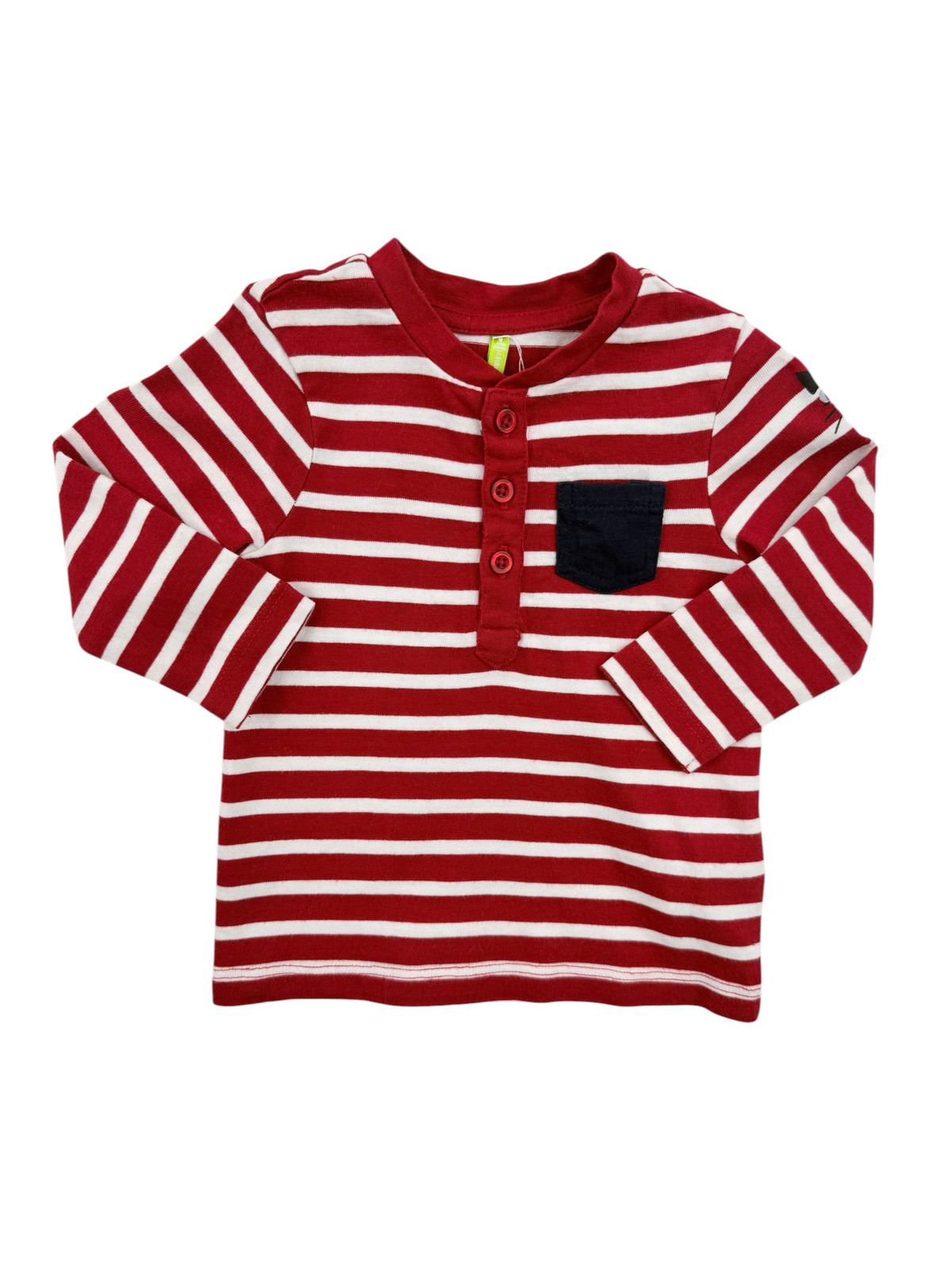 Tee-shirt manches longues rayé rouge et blanc – Orchestra – 9 mois (71 cm)