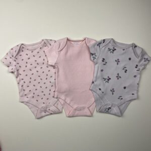Lot de 3 bodies fille - Primark - 0/3 mois (62 cm)