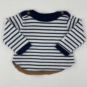 Tee-shirt manches longues marinière - H&M - 56 cm (1/2 mois)