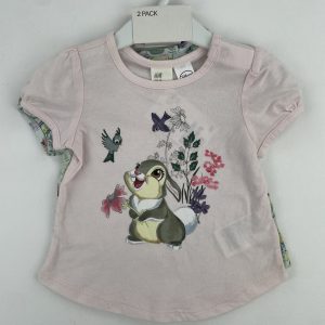 Lot 2 tee-shirts manches courtes neufs - Disney by H&M - 68 cm (6 mois)