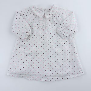 Robe petits cœurs avec doublure – Brioche – 6 mois