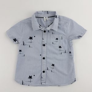 Chemise rayée motif bateau et palmier – Orchestra – 12 mois (74 cm)