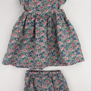 Ensemble robe fleurie doublée + bloomer – Bout’chou – 6 mois (67 cm)