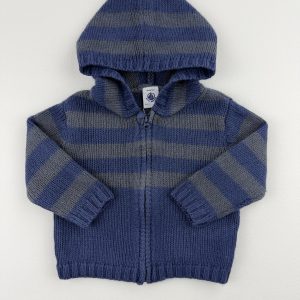 Gilet zippé à capuche – Petit Bateau – 6 mois (67 cm)