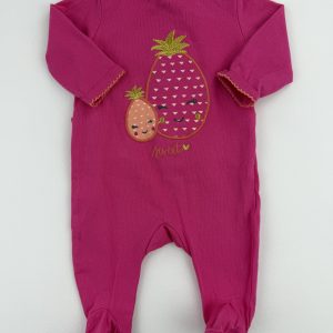Pyjama coton brodé ananas – Kiabi – 1 mois (52/55 cm)