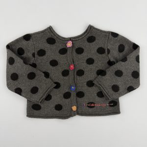 Gilet gris à pois – Catimini – 6 mois (68 cm)