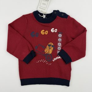 Pull rouge bordeaux imprimé – Orchestra – 12 mois (74 cm) - neuf