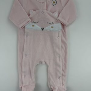Pyjama dors-bien velours rose – Gémo – 3 mois