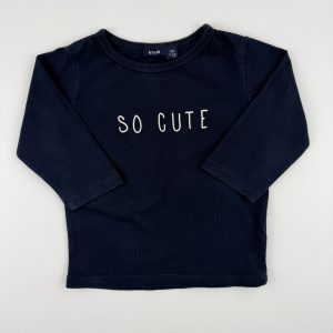 Tee-shirt manches longues “So Cute” – Kiabi – 12 mois (73–76 cm)