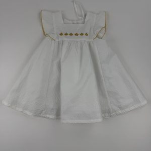 Robe blanche texturée – Mes Petits Cailloux – 3 mois (59 cm)