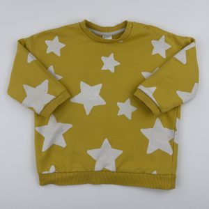 Sweat étoiles jaune moutarde – H&M – 12 mois (80 cm)