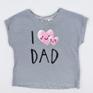 Tee-shirt rayé "I love Dad" – H&M – 86 cm (24 mois)