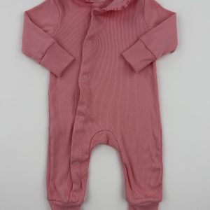 Pyjama sans pieds rose côtelé – Primark – 0-3 mois (62 cm)